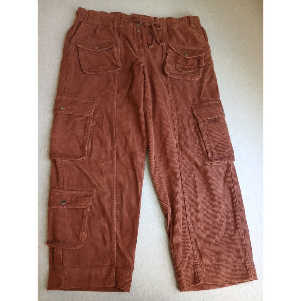 Free People Tahiti Cargo Pants XL Corduroy Slouchy Relaxed Boho Bohemian